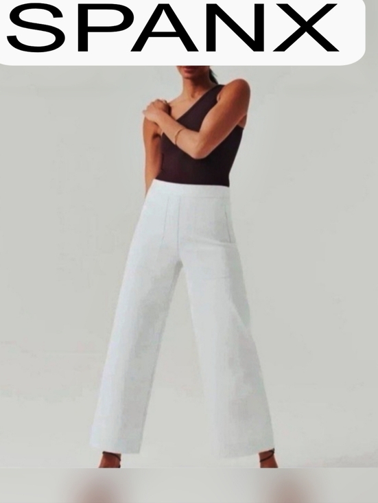 SPANX Pants - Spanx 2x High-Waist Wide-Leg Cropped Capri  White Pants